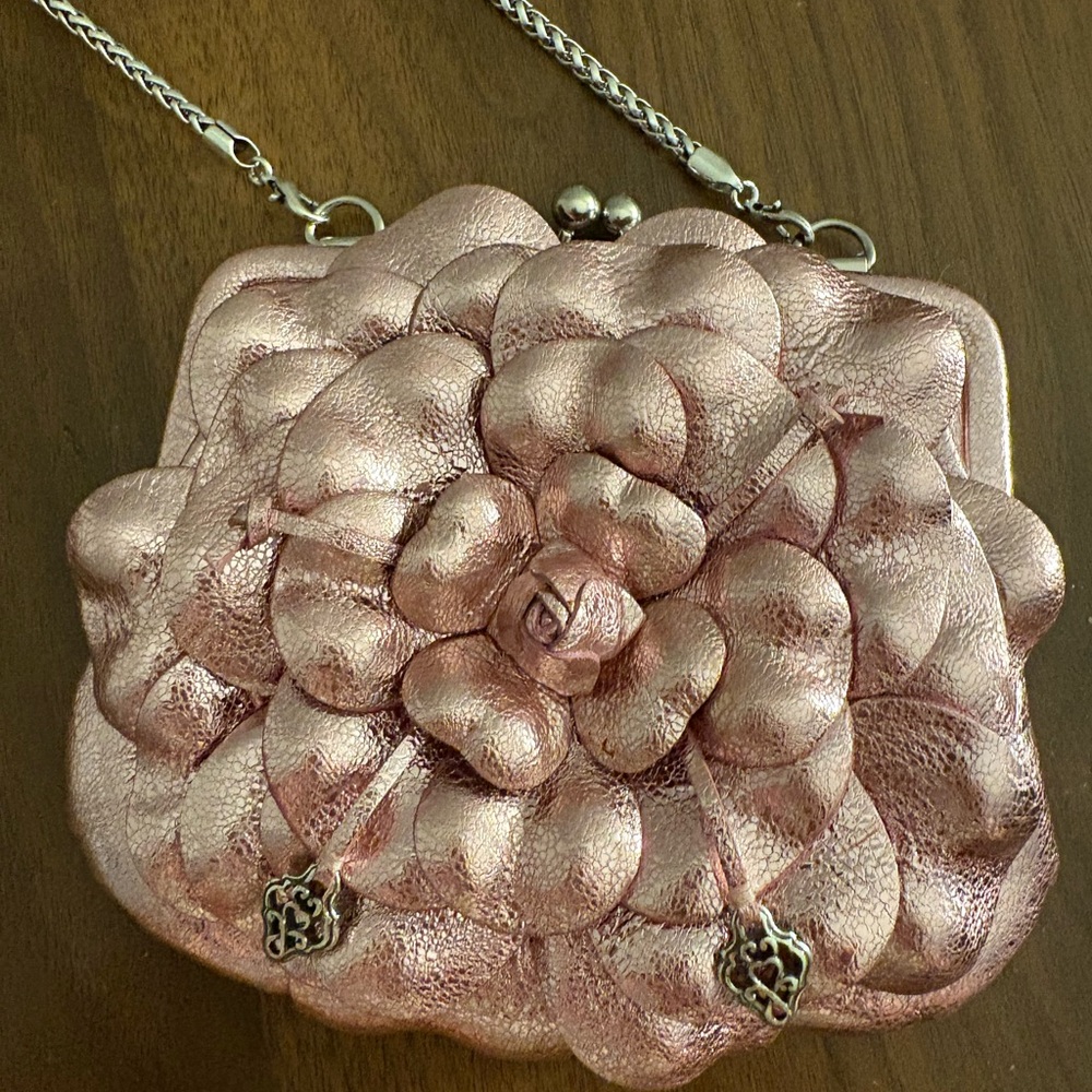 Brighton Metallic Rose Clutch like new